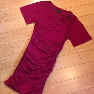 Louis Vuitton Crimson Ruched Bodycon Dress